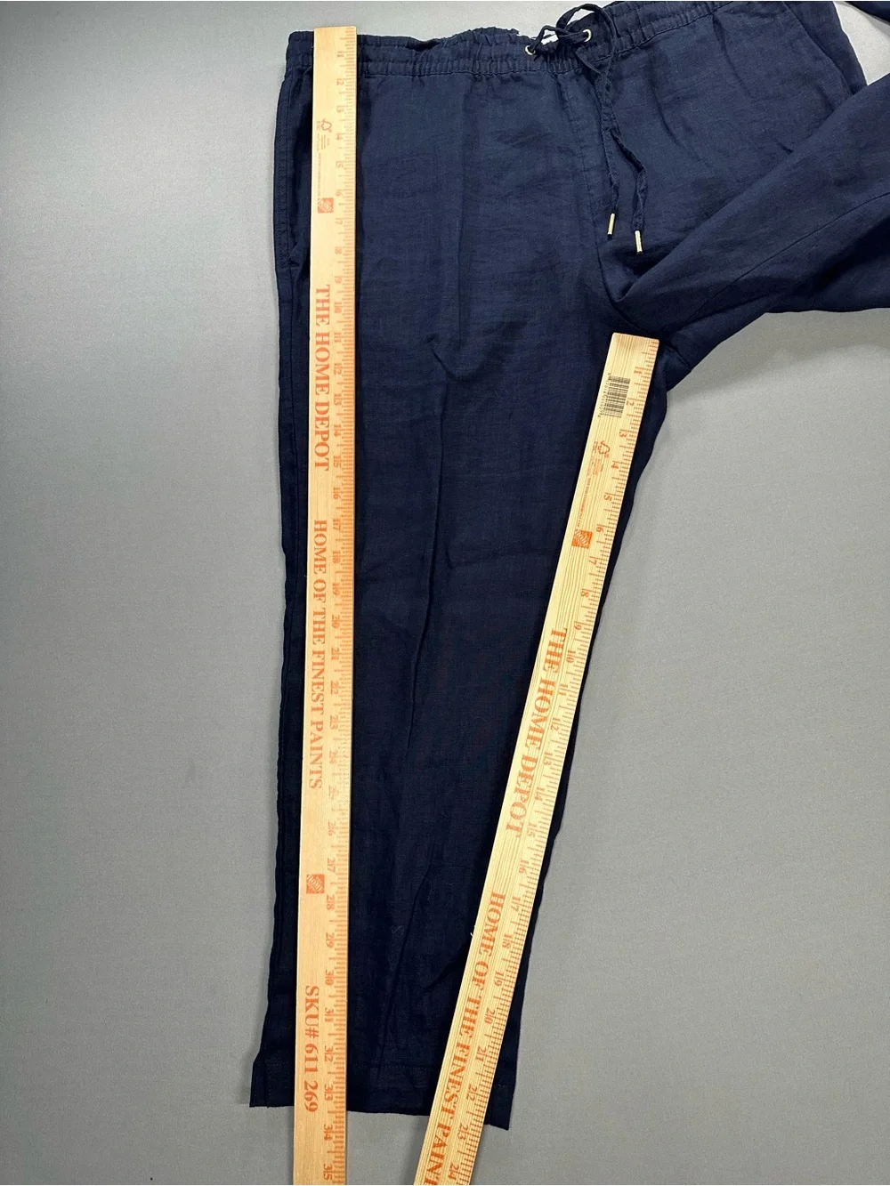 NWT H&M LOGG 100% Linen Drawstring Ankle Joggers / Pants - Womens 10